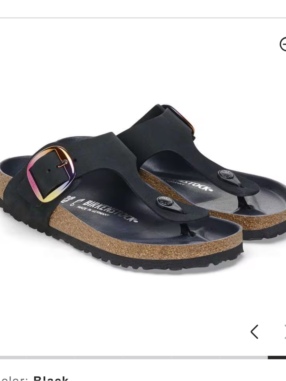 Birkenstock Gizeh Big Buckle 6 Black Leather Sandals